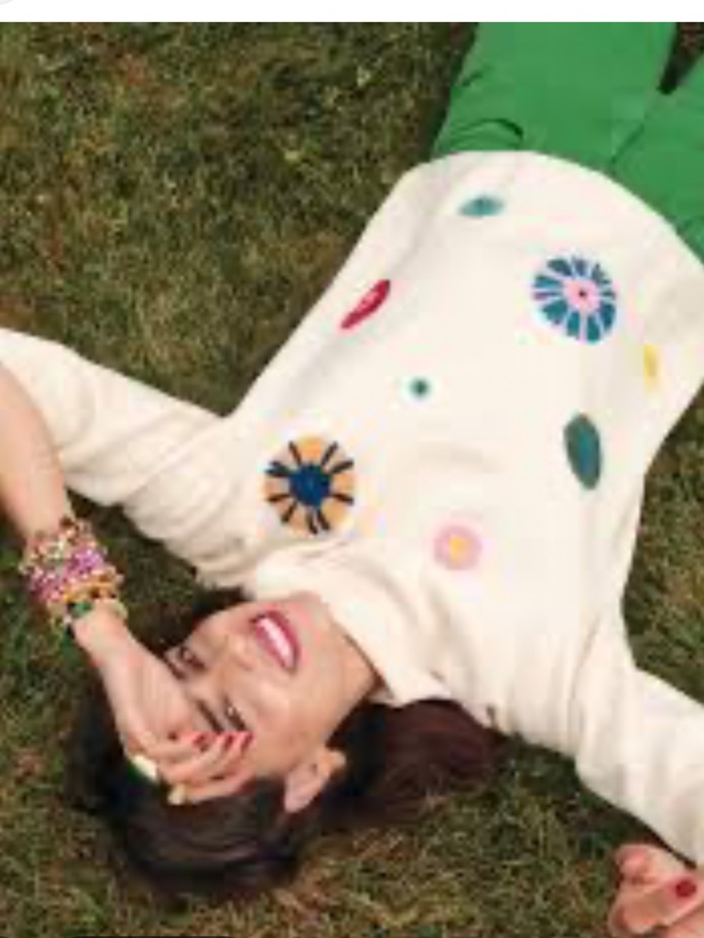 NWT, FRANCES VALENTINE, DARLING CREAM BON BON SWEATER